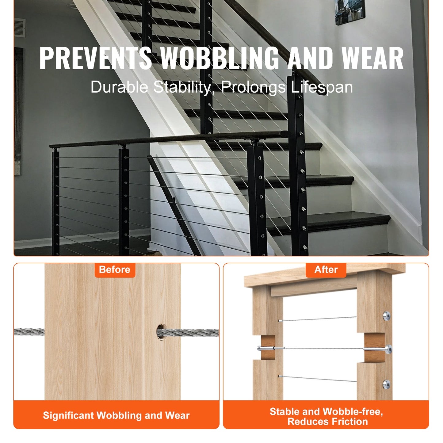 20 Pack Invisible Cable Railing kit, T316 Stainless Steel 3.2mm Invisible Receiver and Swage Stud End for Cable Railing, Swage Tensioner 3.2mm for Wood/Metal Post, Cable Railing Hardware, Silver