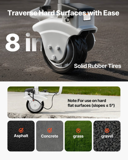 Elektrisk släpvagn, 2,5 ton dragkapacitet, 380 W 12 V motoriserat stödhjul med 7 m/min körhastighet, 31–63 cm justerbar klämhöjd och 20,3 cm gummidäck, för flytt av husvagn och båt