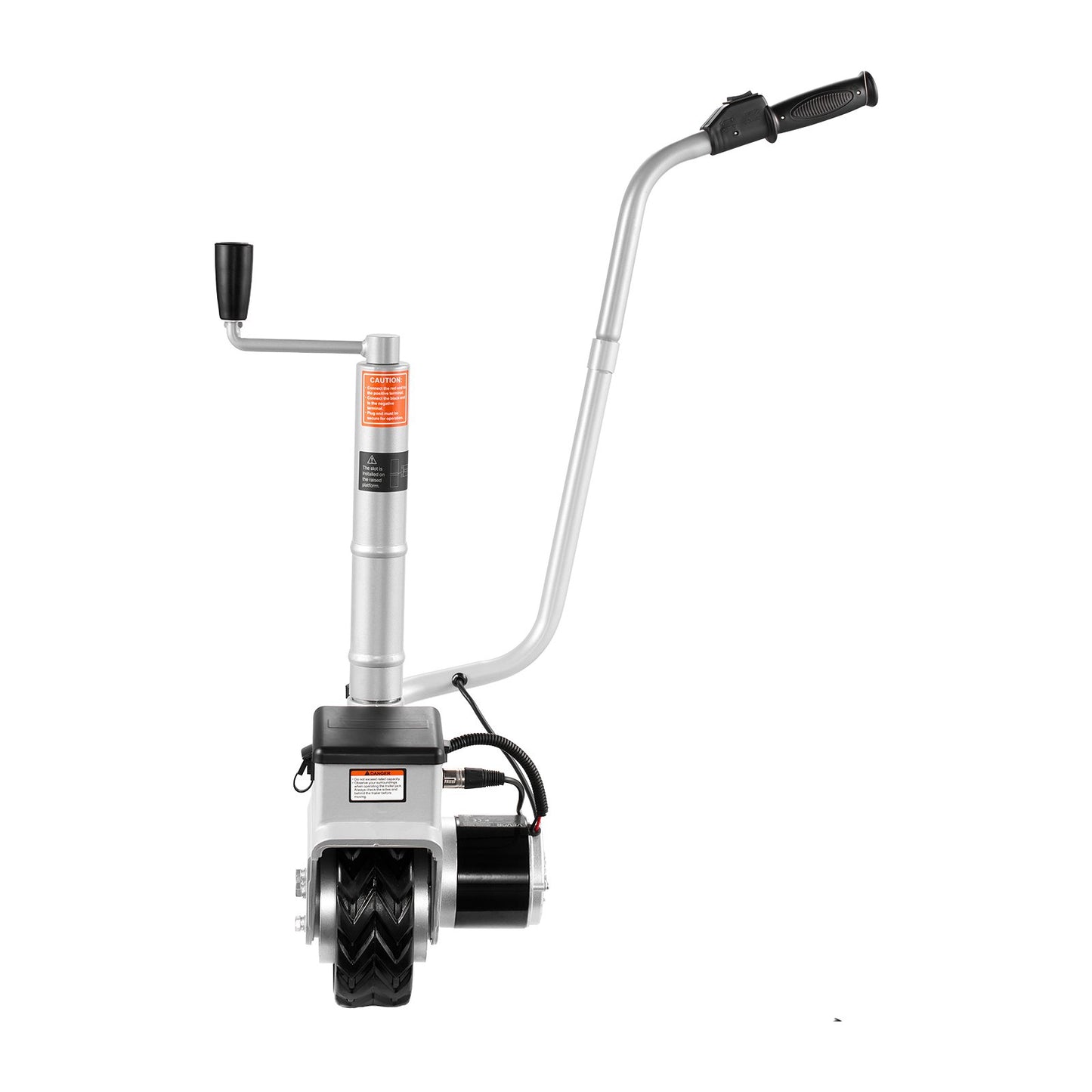 Elektrisk släpvagn, 2,5 ton dragkapacitet, 380 W 12 V motoriserat stödhjul med 7 m/min körhastighet, 31–63 cm justerbar klämhöjd och 20,3 cm gummidäck, för flytt av husvagn och båt