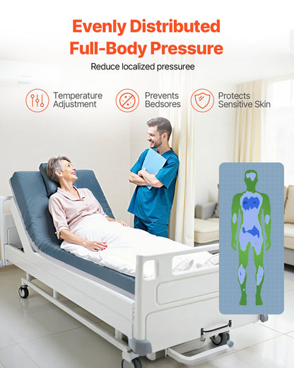 Hospital Bed Mattress, 159 kg Load, Long Term Care Pressure Redistribution Medical-Grade Dual Layer Foam Mattress, Waterproof for Bedsore Treatment Nursing Homes & Home Care, 914 x 2030 x 153 mm