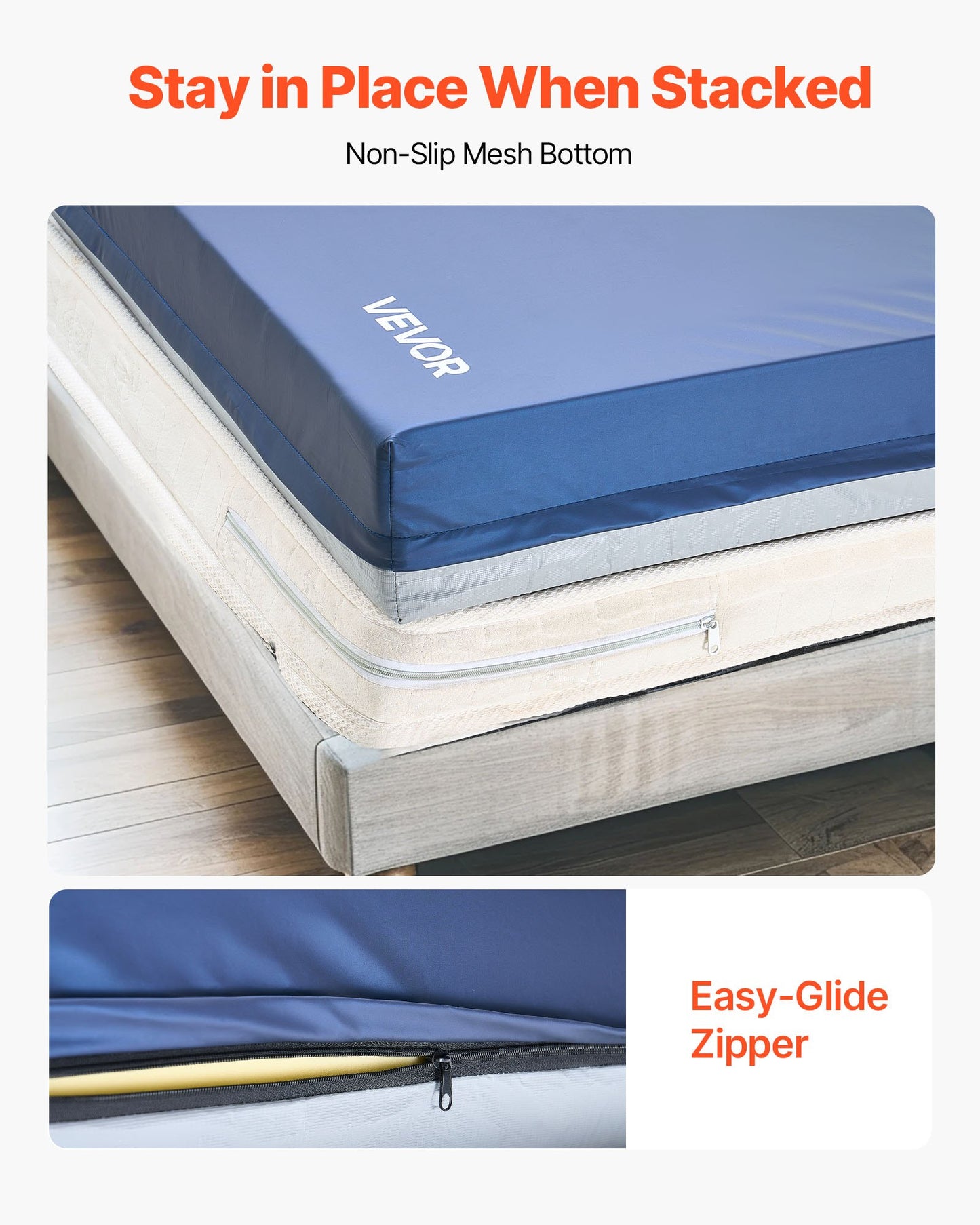 Hospital Bed Mattress, 227 kg Load, Long Term Care Pressure Redistribution Medical-Grade Dual Layer Foam Mattress, Waterproof for Bedsore Treatment Nursing Homes & Home Care, 914 x 2030 x 153 mm