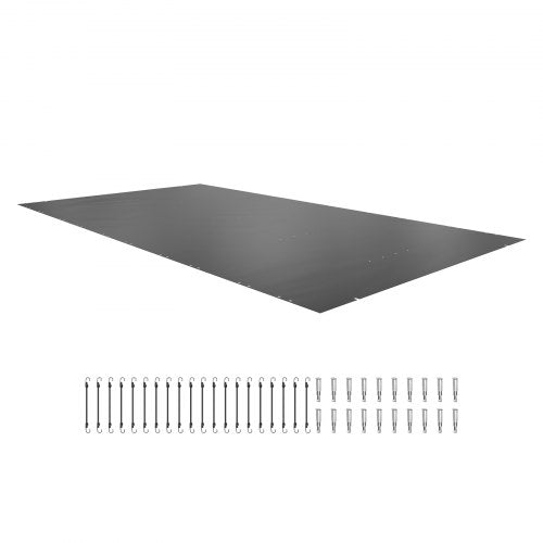 Poolskydd, 11,5x19,6 fot nedgrävt poolskydd, träkolsfärgade PVC-poolskydd, rektangulärt säkerhetspoolskydd nedgrävt poolskydd massivt säkerhetspoolskydd för pool vinterskydd