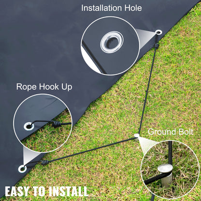 Poolskydd, 11,5x19,6 fot nedgrävt poolskydd, träkolsfärgade PVC-poolskydd, rektangulärt säkerhetspoolskydd nedgrävt poolskydd massivt säkerhetspoolskydd för pool vinterskydd