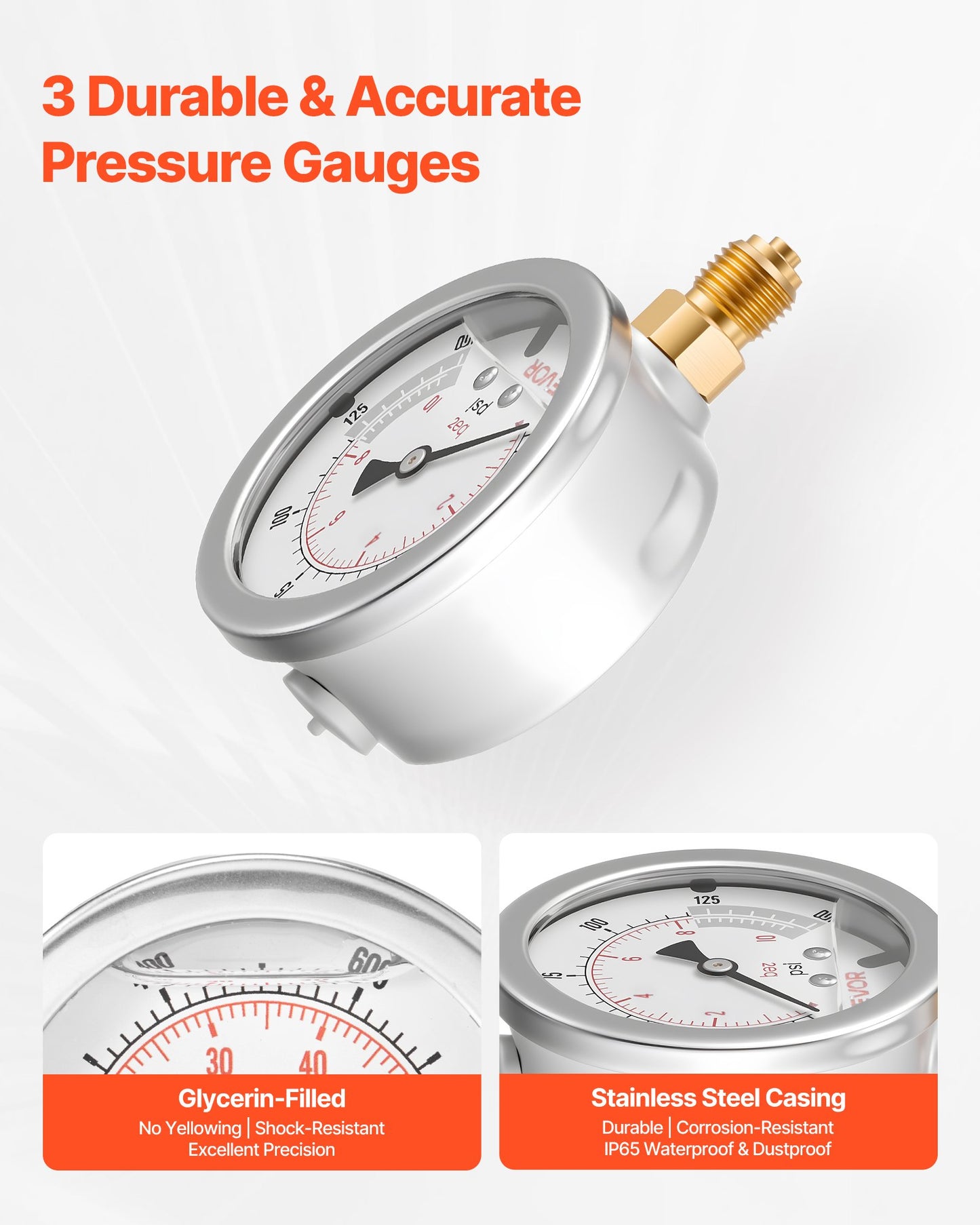 Hydraulic Pressure Test Kit, 10/60/160/400/600 Bar (150/900/2300/6000/9000 PSI), Hydraulic Gauge Kit 5 Gauges 20 Couplings 4 Quick-Release Couplers 3 Hoses for Excavator Construction Machinery