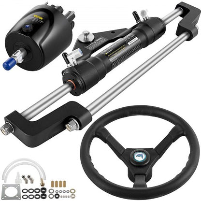Hydraulic Steering Kit 300HP, Hydraulic Boat Steering Kit Helm Pump, Hydraulic Boat Steering Kit Without Hydraulic Steering Hose for Boat Steering System