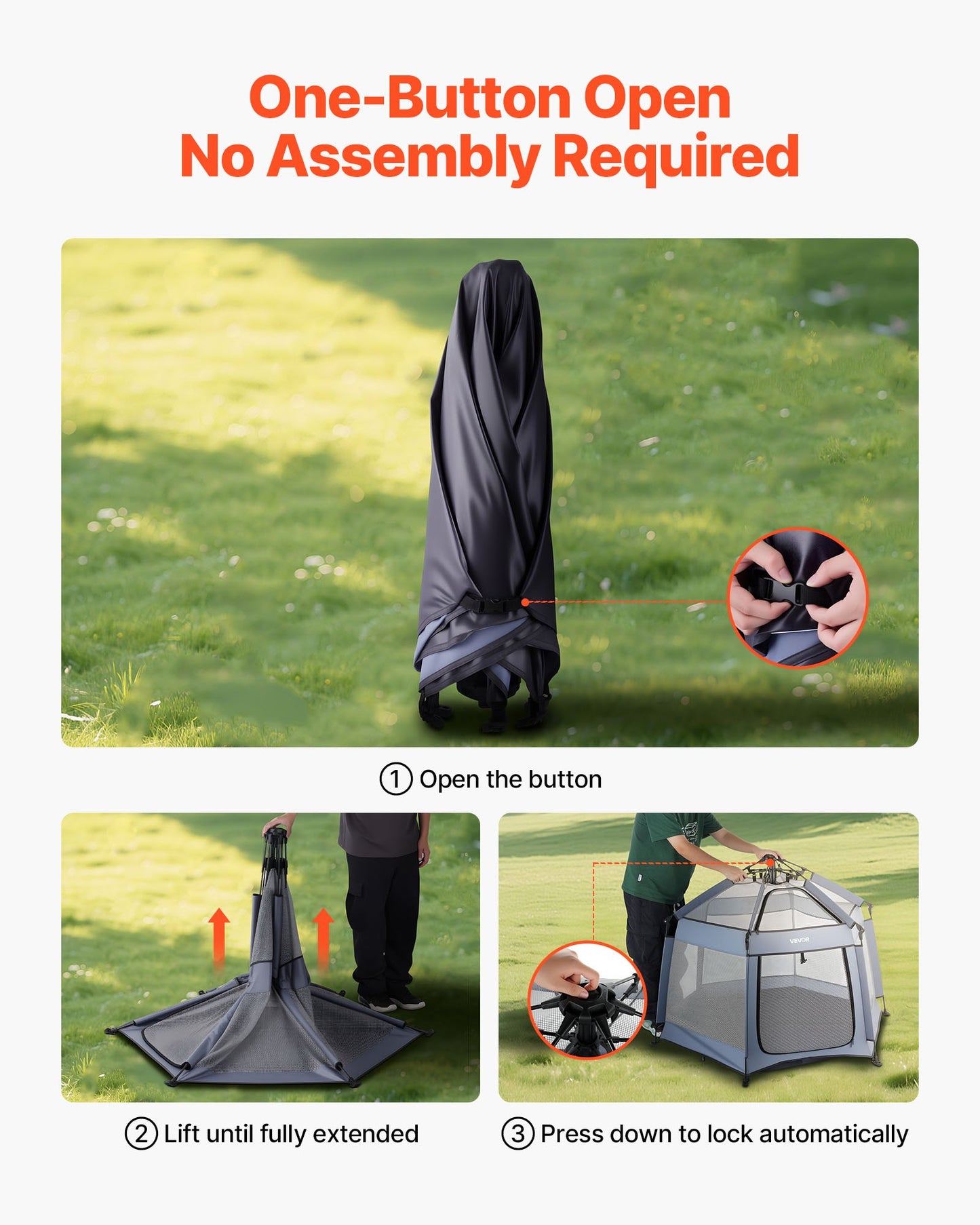 Baby Playpen, Pop Up Toddler Playpen with Canopy, Indoor & Outdoor Portable Play Yard for Babies Toddlers with UPF 50+ Sunshades & Travel Bag for Home Park Beach, Foldable & Lightweight