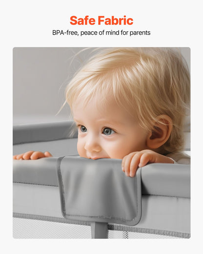 Baby Playpen, 2000 x 1785mm Extra Large Playpen for Babies Toddlers, Indoor/Outdoor Baby Fence Play Yard, No-Gap Safety Activity Center with 50 Ocean Balls, Zippered Door & Soft Breathable Mesh