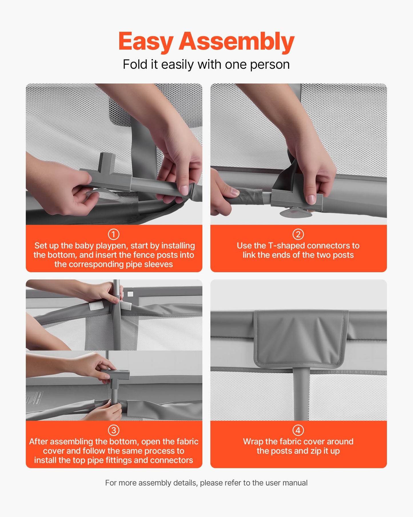 Baby Playpen, 2000 x 1785mm Extra Large Playpen for Babies Toddlers, Indoor/Outdoor Baby Fence Play Yard, No-Gap Safety Activity Center with 50 Ocean Balls, Zippered Door & Soft Breathable Mesh