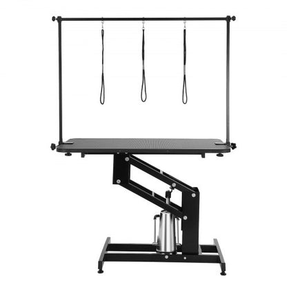 109 cm hydrauliskt trimbord för husdjur, kraftig hundtrimningsarm för medelstora/små hundar, höjdjusterbar hundtrimningsstation, halkfri bordsskiva/hundtrimningsstation, maxlast 182 kg