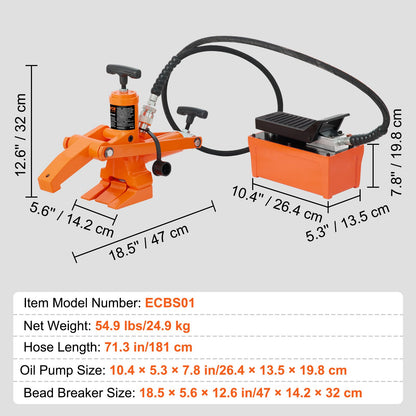 Hydraulic Tire Bead Breaker 10000 PSI Foot Pump for Tractor Truck Tire