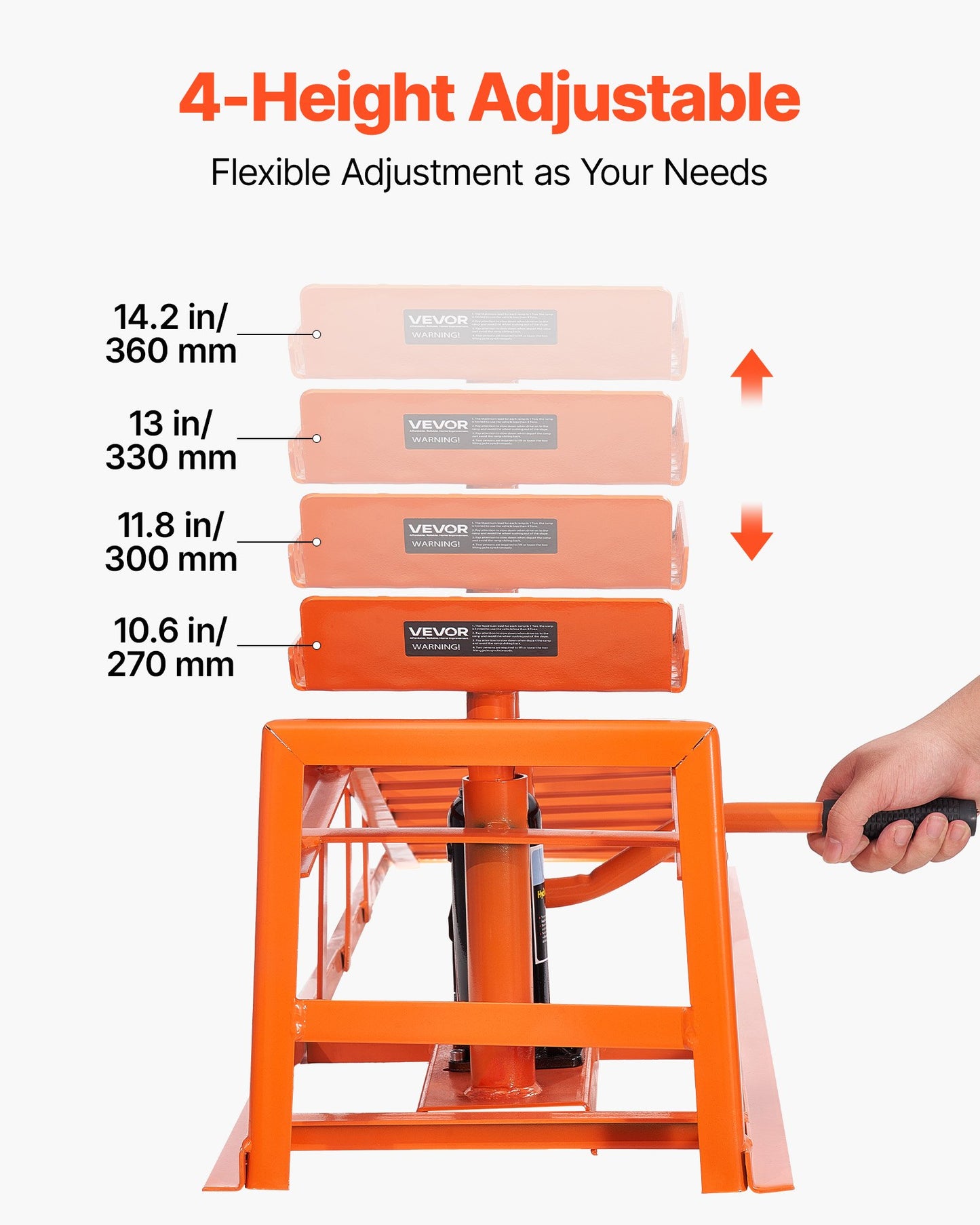 Hydrauliska bilramper, 2 st 5T 11000 lbs, 270-360 mm lyfthöjd, kraftiga hydrauliska fordonsramper, bärbara billyftar för underhåll av garage och oljebyten, reparation av lastbilar och fordon