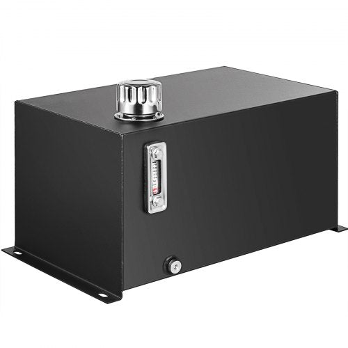 Hydraulic Fluid Tank 37.9 L Fuel Tank Heavy Duty Hydraulic Steel Tank Reservoir, Gasoline Transfer Tanks, Hydraulic Reservoir with Strainer Temp Gauge Filter Breather Cap for Tractors & Trucks