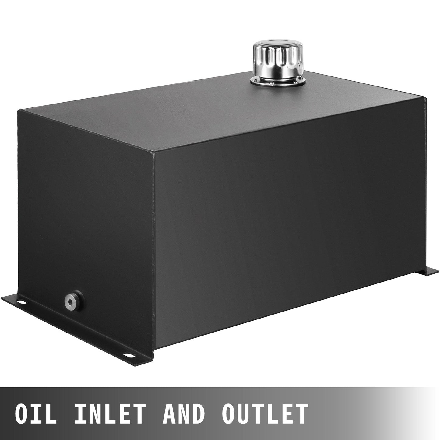 Hydraulic Fluid Tank 37.9 L Fuel Tank Heavy Duty Hydraulic Steel Tank Reservoir, Gasoline Transfer Tanks, Hydraulic Reservoir with Strainer Temp Gauge Filter Breather Cap for Tractors & Trucks