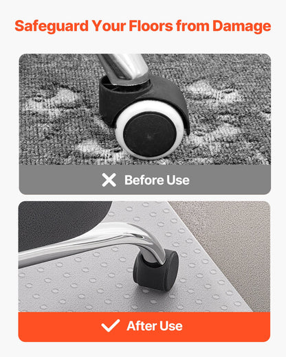 Chair Mat with Lip, 915 x 1225 mm Office Chair Mat for Low Pile Carpeted Floors, Plastic Floor Protector Rug with Studded, Non-Slip & Easy to Clean, Smooth Glide Under Desk Rug for Home Office