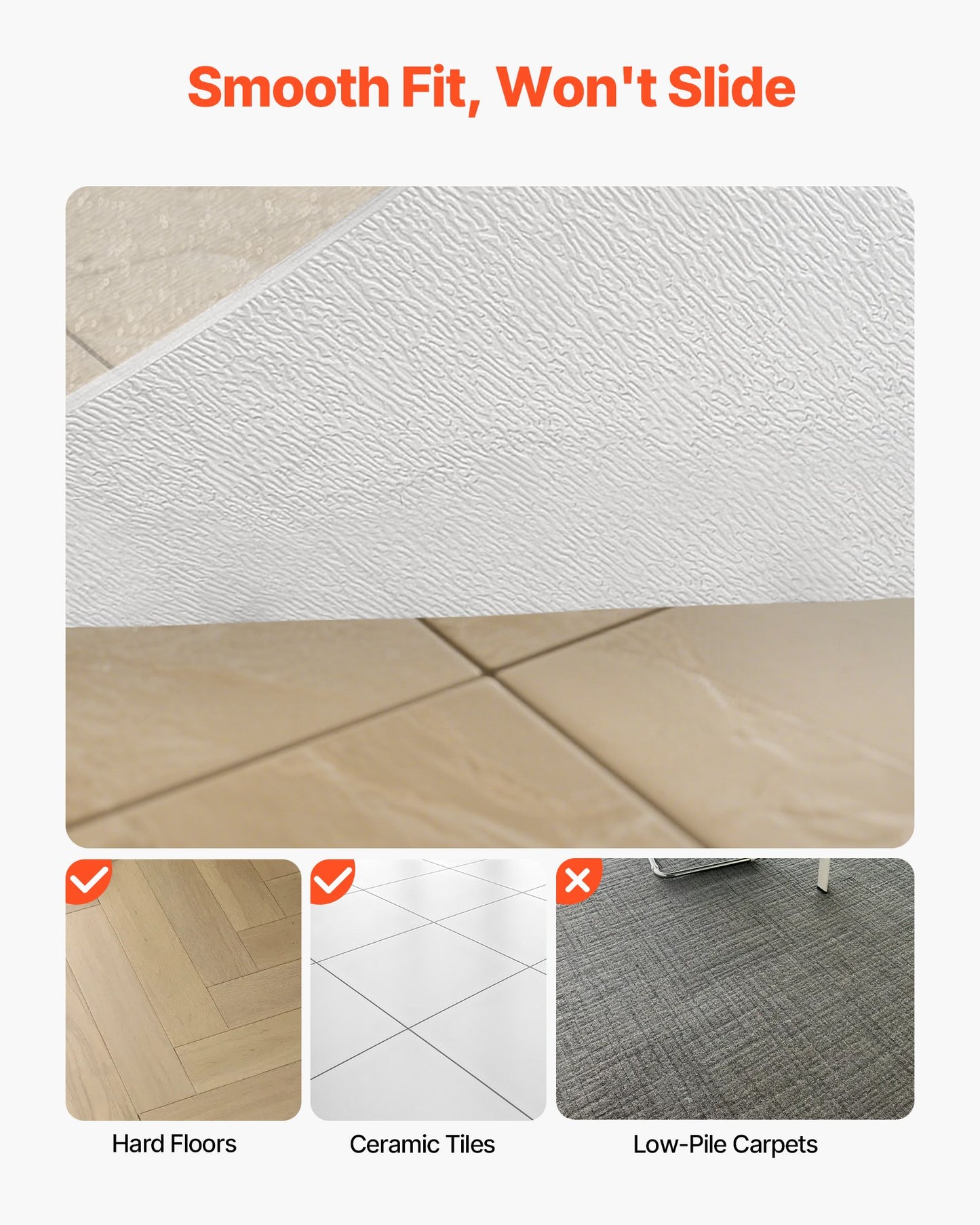 Chair Mat, 915 x 1225 mm Transparent Office Chair Mat for Hard Floors, Floor Protector for Rolling Chairs, Non-Slip & Easy to Clean, Smooth Glide Under Desk Rug for Home Office (Rectangular)