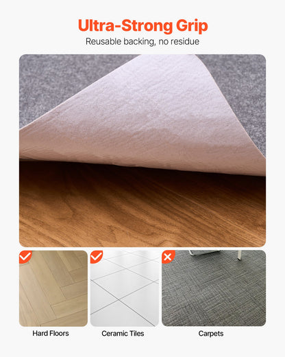 Chair Mat, 897 x 1396 mm Office Chair Mat for Hard Floors, Floor Protector for Rolling Chairs, Polyester Surface, Non-Slip & Easy to Clean, Smooth Glide Under Desk Rug for Home Office (Dark Grey)