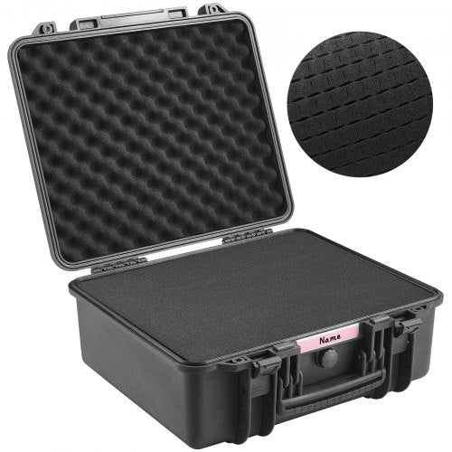 Hard Pistol Cases with Pre-cut PU Foam, Waterproof & Dustproof Hard Gun Case for 6 Pistol, 19.3×17.1×8.3 in Lockable Pistol Case, Black