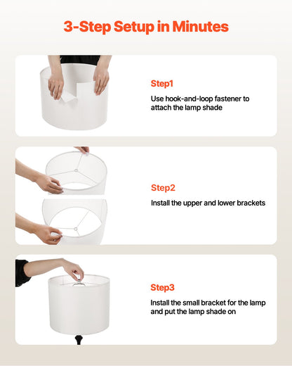 Drum Lamp Shade, 13 in Top x 13 in Bottom x 10 in High, Medium Drum Linen Lampshade, Replacement Lamp Shade for Table Lamps Floor Lamps Pendant Lights, Easy Assembly Required (Off-white Linen)