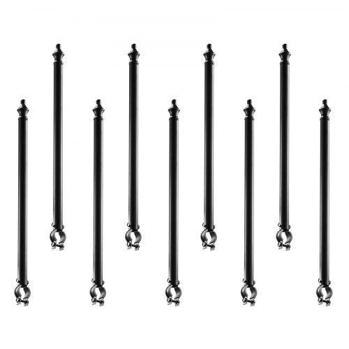Kedjelänkstaketförlängningar, 9-pack 695 mm förlängningshöjd, galvaniserad stolpförlängare för 32 till 38 mm topp på staketet, U-fäste, taggtrådsförlängningsarm för avskildhet, förhindrar att hundar hoppar ut