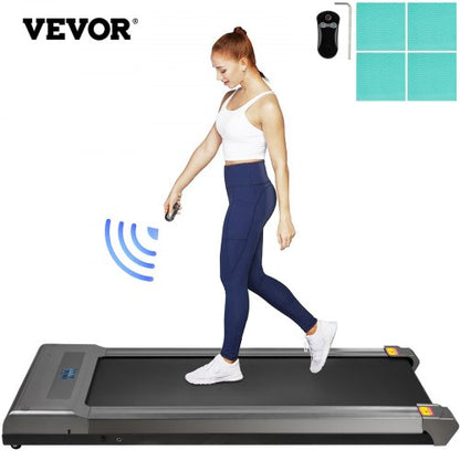 Under Desk Treadmills Working Treadmills For Running, Led Treadmill For Home Running Machine With Remote Control, 1-6.0km/h Speed Portable Slim Treadmill Indoor Exercise(Gray,No Handrail)