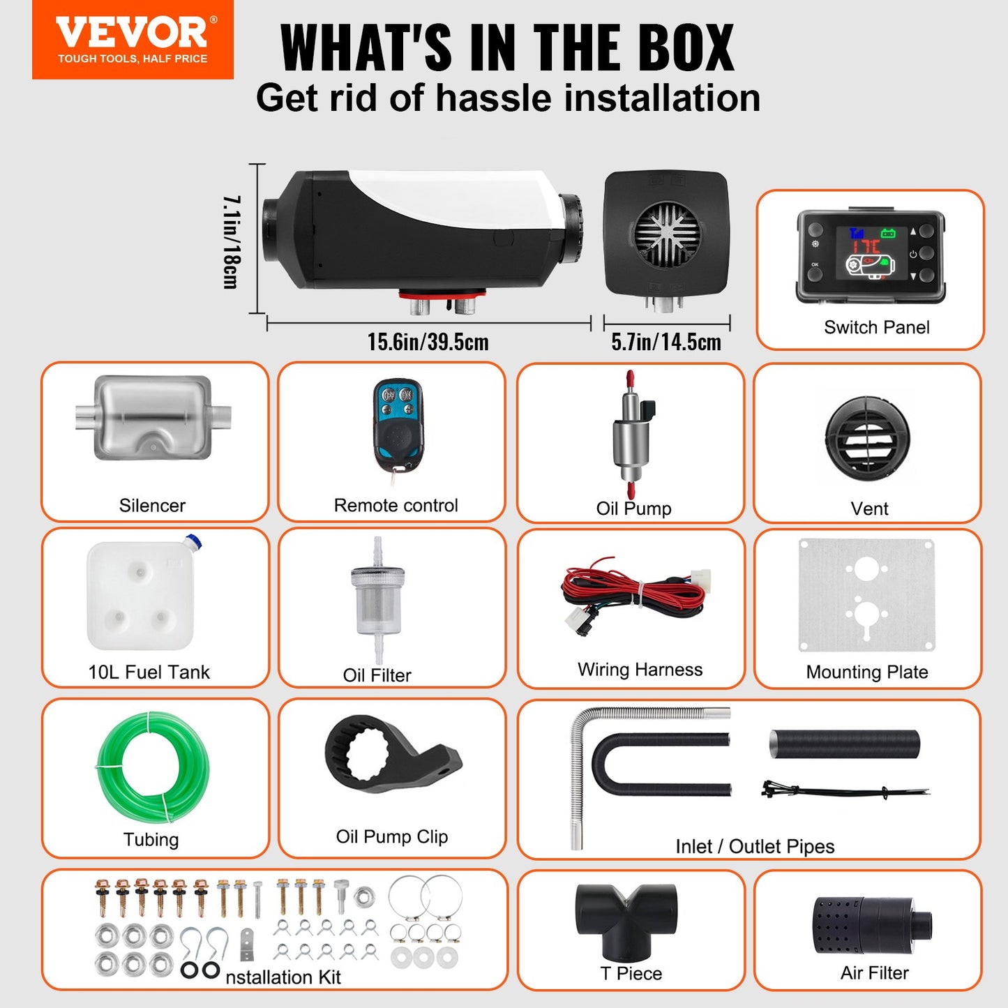 12V Diesel Parking Heater, 8KW Diesel Air Heater, Diesel Air Heater, Air Parking Heater, Air Diesel Heater, Parking Heater for Car RV Boat Truck Camper Bus