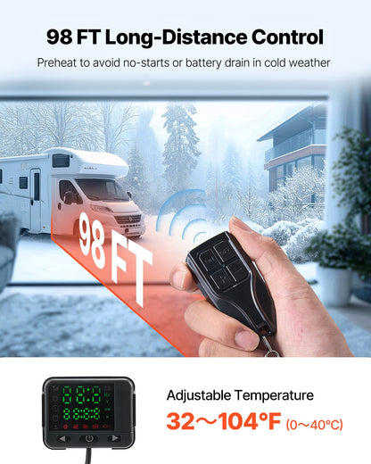 Diesel Air Heater, 12-24V 8KW, Fast Heating Diesel Parking Heater with Remote Control and Color Digital Display, Low Noise, Voice Announcement, for RV, Truck, Camper, Van, Boat and Trailer