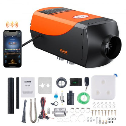 Air Diesel Heater Parking Heater 12 V 5 kW, Air Heater Air Diesel Diesel Parking Heater Air Heater, 0.16–0.52 L/hour Diesel Heater with LCD Display & Remote Control & Bluetooth APP