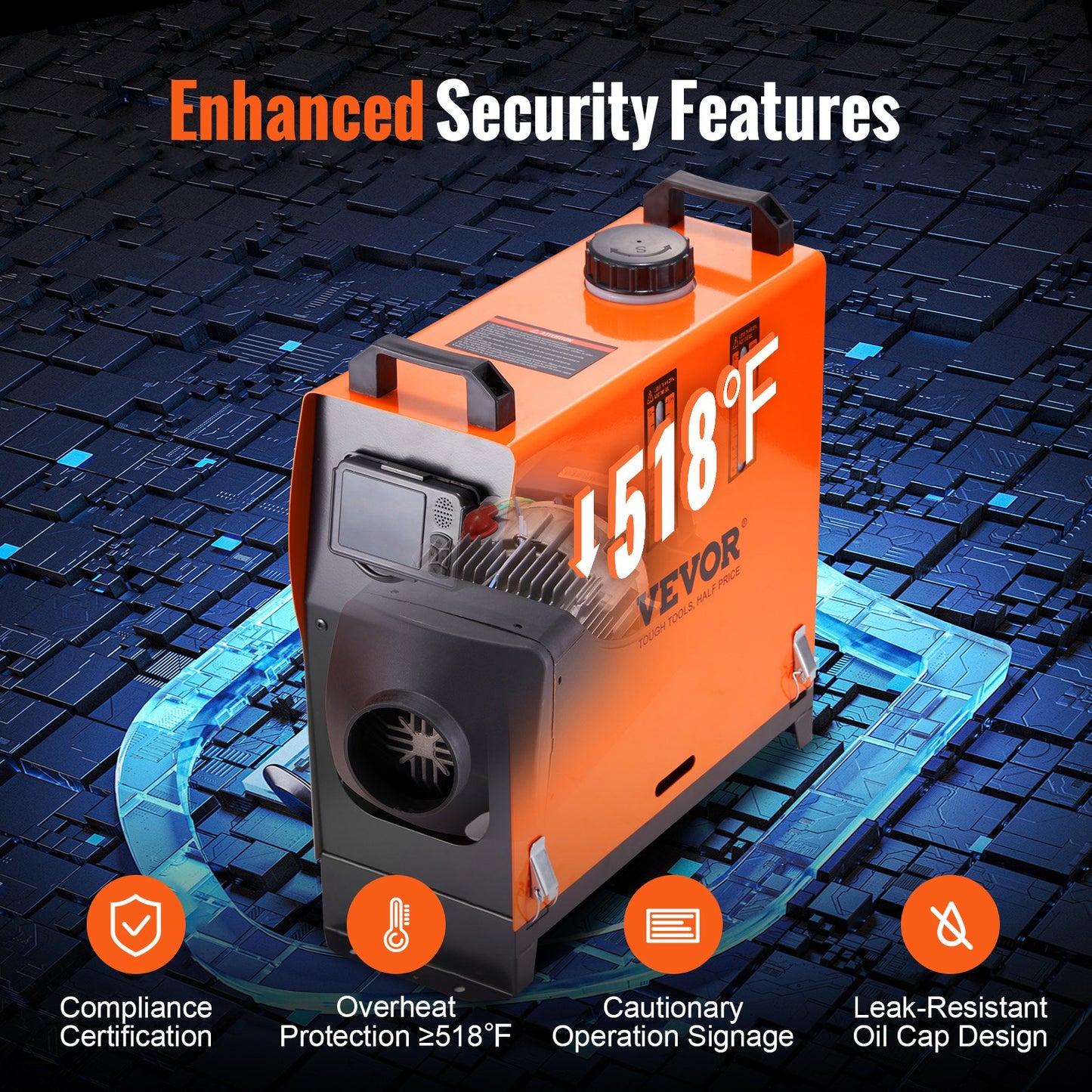 Diesel Air Heater All-in-one 12V 8KW LCD Remote Control for Car RV