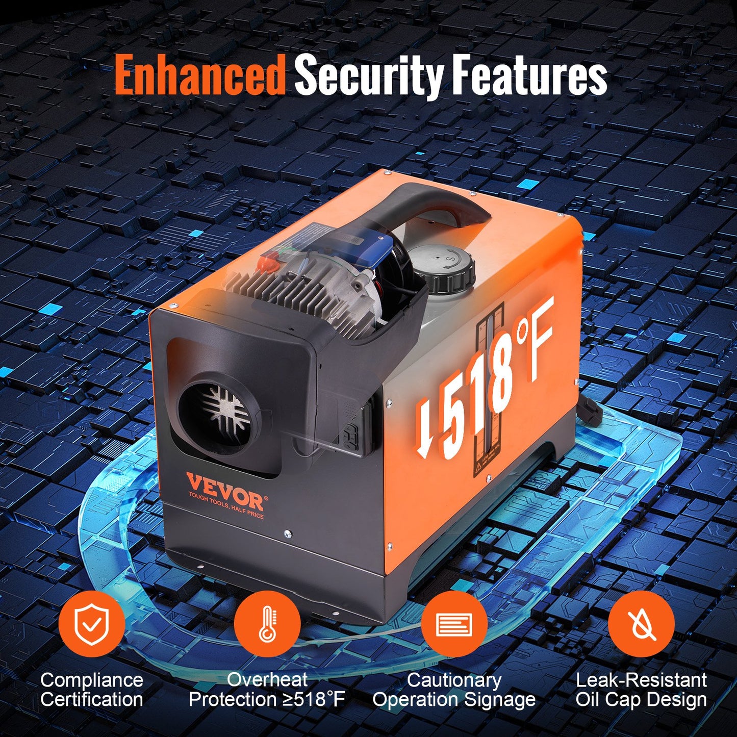 Diesel Air Heater All-in-one 12V 5KW Bluetooth App LCD for Car RV