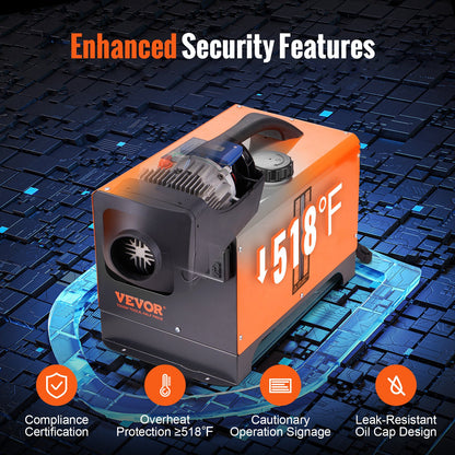 Diesel Air Heater All-in-one 12V 5KW Bluetooth App LCD for Car RV