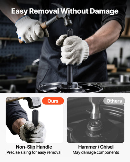 Lagerpresssats, 52 delar, lagerbana och tätningsdrivare med 49 bussningar och handtagsaxel, bussningsdrivare verktygssats, kraftigt kolstålsdemonteringsverktygssats med förvaringsväska