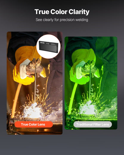 Auto Darkening Welding Lens 108 x 51 mm, Shade 10 True Color Welding Lens with Dual Arc Sensors, Compatible with Most Welding Helmets for TIG, MIG, MMA, ARC Applications
