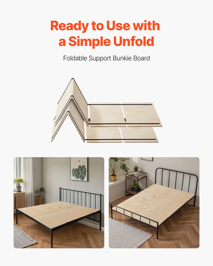 Fullstor sängbotten, 10 mm hopfällbara sängbrädor med koppling, Trämadrassstöd för fullstor säng, Stöd under madrassbrädor, Klar att använda, 8 delar, Burlywood