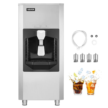 Ice Dispenser, Ice Storage Bin with 180 Lbs Storage Capacity, 20 Lbs/Min Automatic Ice Dispensing with Crusher, Height Adjustable Feet, for Commercial Ice Maker Machine, Restaurant and Hotel