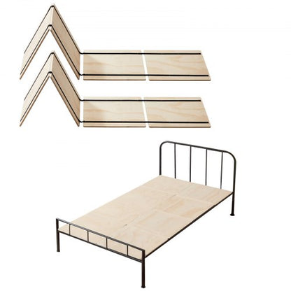 Twin Size Bunkie Board, 10 mm Foldable Bed Board Slats with Connection, Wooden Mattress Support for Twin Size Bed, Support under Mattress Boards, Ready to Use, 8 Piece, Burlywood
