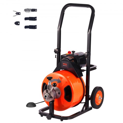 Drain Cleaner Machine Electric Drain Auger 3048 x 1.3 cm Auto Feed