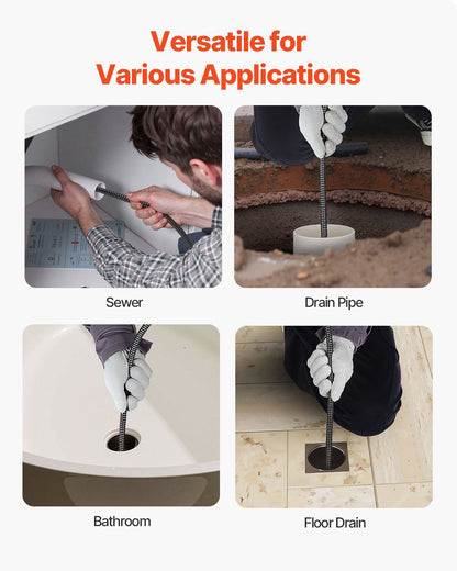 Drain Cleaner Machine Electric Drain Auger 3048 x 1.3 cm Auto Feed