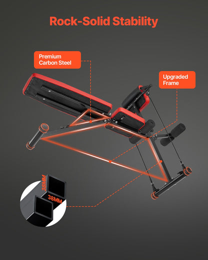 Multifunktionell viktbänk för helkroppsträning, romersk stol hyperextensionsbänk, 770 lbs justerbar och hopfällbar utrustning för rygg- och armkärna-magträning, sit up-träningsmaskin för hemmagym