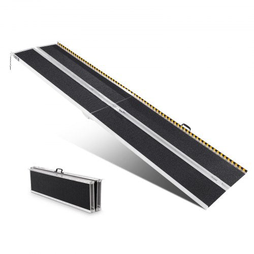 Portable Wheelchair Ramp, 304.8 cm 363 kg Capacity, Non-Slip Aluminum Folding Threshold Ramp, Foldable Mobility Scooter Ramp Wheel Chair Ramp, Handicap Ramp for Home Steps, Stairs, Doorways, Curbs