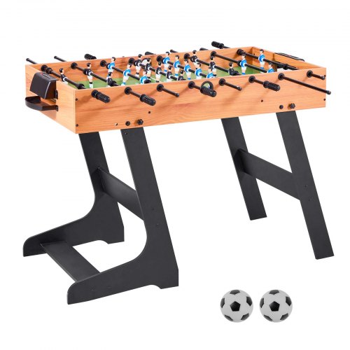 Folding Foosball Table, 106 cm Standard Size Table, Indoor Full Size Foosball Tables for Home, Family, and Game Room, Durable Soccer Set, Includes 2 Balls