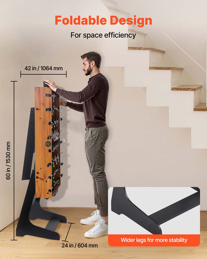 Folding Foosball Table, 106 cm Standard Size Table, Indoor Full Size Foosball Tables for Home, Family, and Game Room, Durable Soccer Set, Includes 2 Balls