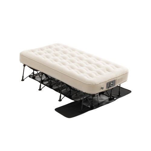Air Mattress with Frame, Inflatable 1 Person Camping Cot with Built-in Pump, Portable Folding Air Beds Supports 300 lbs, Blow Up Anywhere Bed for Guests Camping Travel Indoor & Outdoor Use