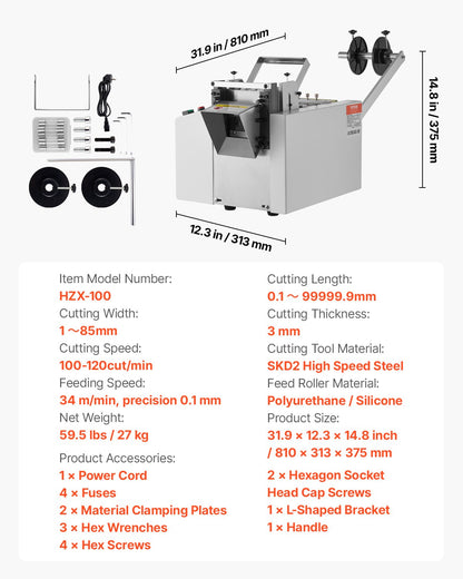 Automatisk krympslangsskärare, kabelrörsskärmaskin med 1 mm-85 mm skärbredd, 0,1 mm-99999,9 mm längd, automatisk rörskärare för krympslang, glasfiberrör, kabel, gula vaxrör