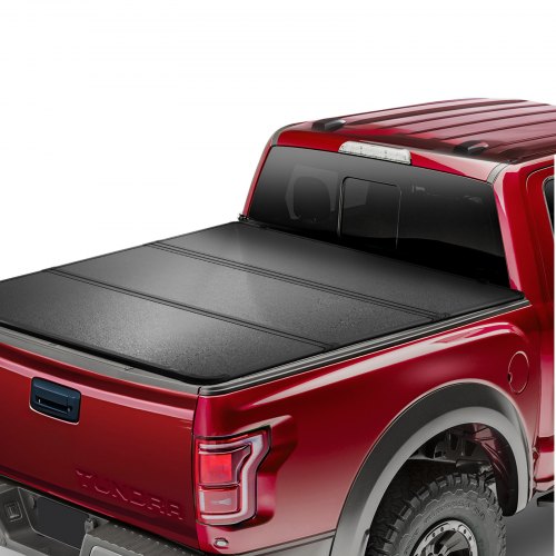 Tri-Fold Truck Bed Tonneau Cover, Compatible with 2014-2024 Toyota Tundra (NOT FIT Trail Special Edition with Storage Boxes), Fleetside 5.5' (67") Short Bed 2023, 400 lbs Load Capacity, Black