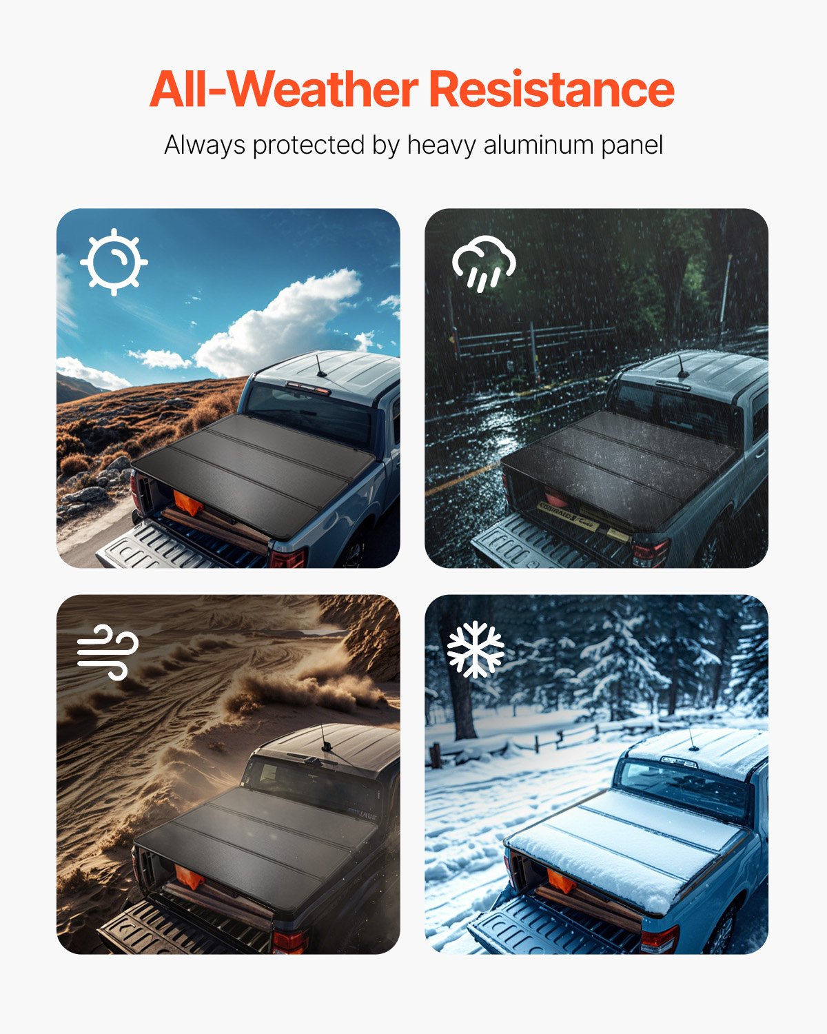 Tri-Fold Truck Bed Tonneau Cover, Compatible with 1999-2024 Ford F-250 F-350 Super Duty, Styleside 6.75' (81", 82") Bed, Fit 6.7' x 5.4'/6.8' x 5.6' Inside Bed, 400 lbs Load Capacity, Black