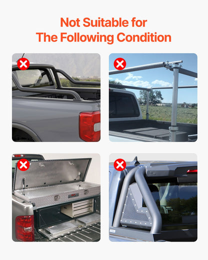 Tri-Fold Truck Bed Tonneau Cover, Compatible with 1999-2024 Ford F-250 F-350 Super Duty, Styleside 6.75' (81", 82") Bed, Fit 6.7' x 5.4'/6.8' x 5.6' Inside Bed, 400 lbs Load Capacity, Black