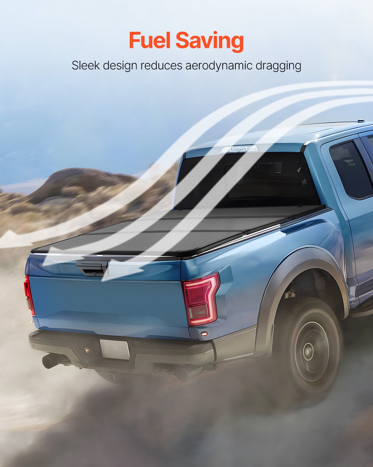 Tri-Fold Truck Bed Tonneau Cover, Compatible with 2016-2023 Toyota Tacoma, 5' (60.5") Bed, Only Fit 5.0' x 4.6' (60.5" x 55.0") Inside Bed, 400 lbs Load Capacity, LED Light, Quick Folding, Black