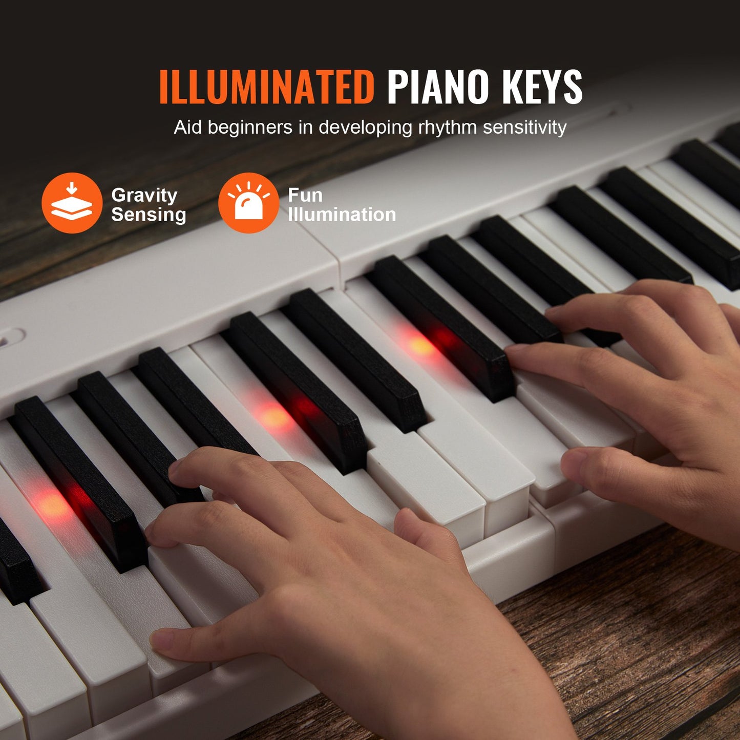 88 Key Folding Keyboard Piano, Bluetooth & MIDI, Portable Electronic Digital Foldable Piano with Sustain Pedal Bag Touch Sensitive Keys Headphones, Rechargeable for Beginners Teens Adults, White