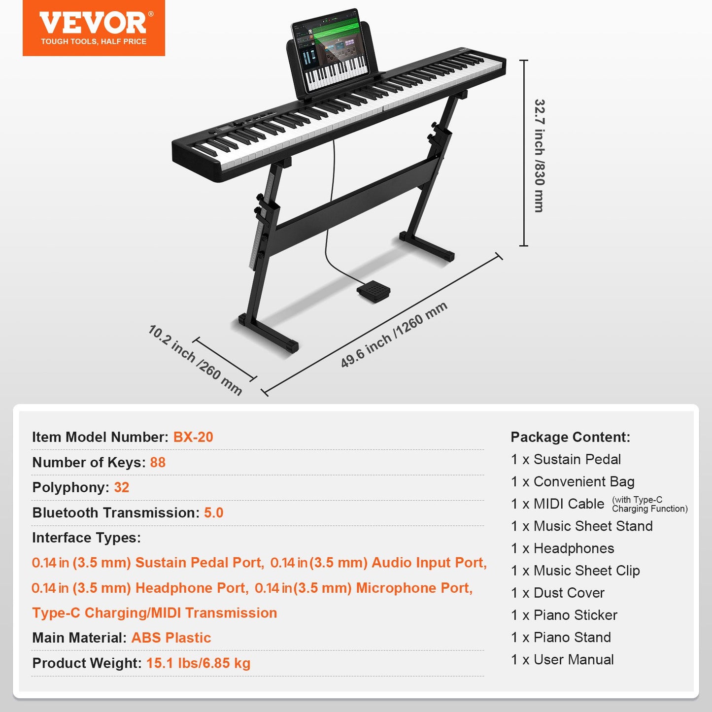 88 Key Folding Keyboard Piano, Bluetooth & MIDI, Portable Electronic Digital Foldable Piano with Stand Sustain Pedal Bag Touch Sensitive Keys, Rechargeable for Beginners Teens Adults, Black