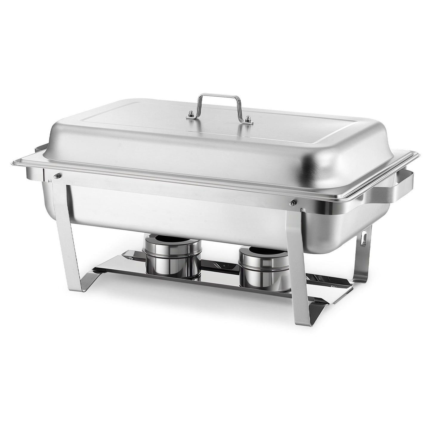 Rectangle Chafing Dish, 8.5L 2 Pack Stainless Steel Chafing Dish, Food Warmer Chafer Complete Set with Hollow Handle, 1 Food Tongs, Lid, Fuel Holder, Chafer Dishes for Banquet Party Wedding
